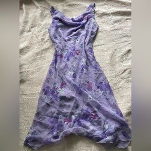 Vintage, purple floral, cowl neck dress 🌸🪻